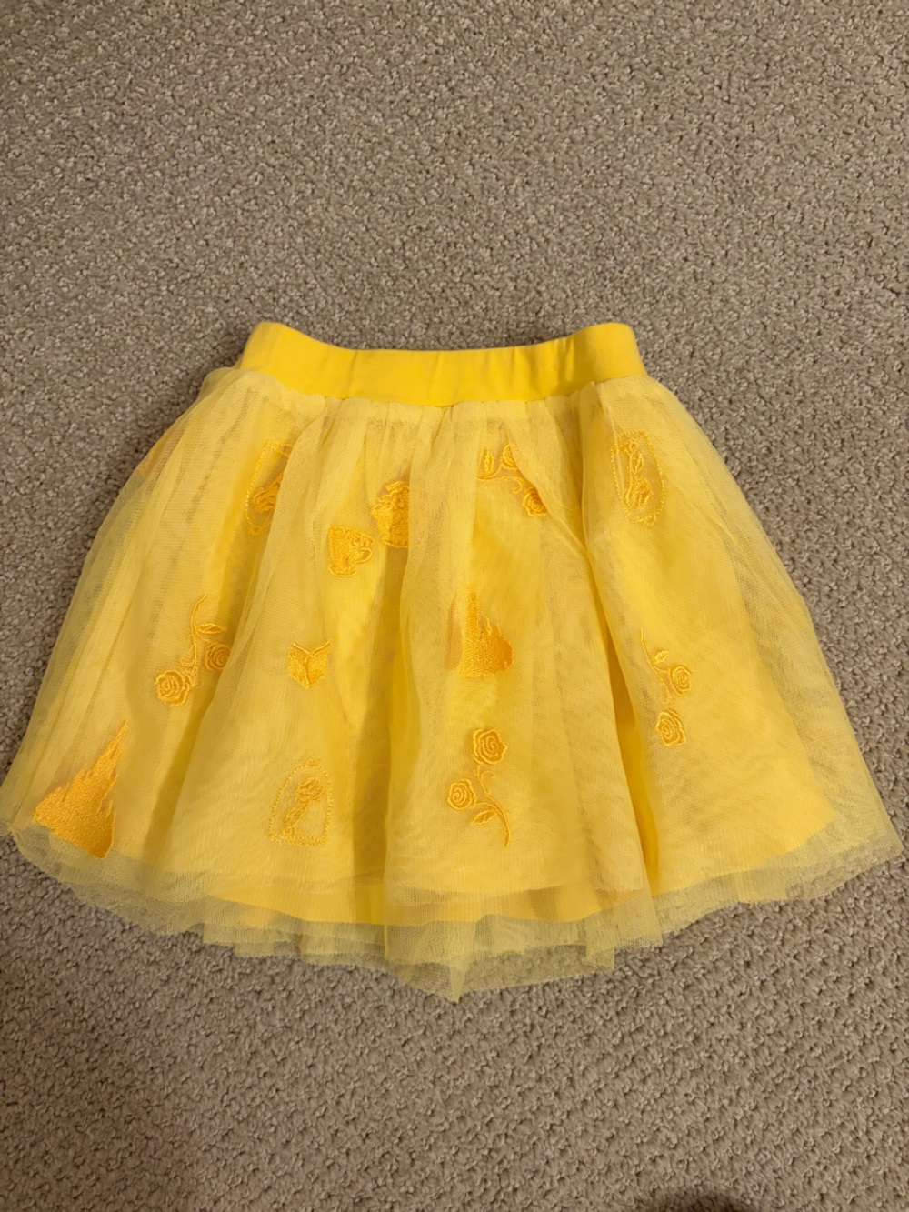 Hanna Andersson Yellow Embroidered Tulle Skirt